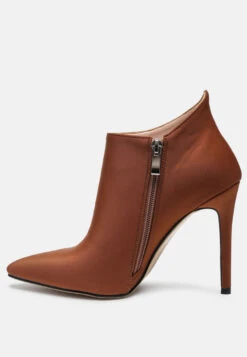 MELBA Pointed Toe Stiletto Boot In Brown -Her Shoe World MELBAPointedtoeStilettoBootinBrown RCSH2680 Brown 2