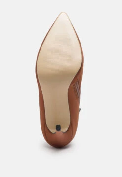 MELBA Pointed Toe Stiletto Boot In Brown -Her Shoe World MELBAPointedtoeStilettoBootinBrown RCSH2680 Brown 4