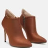 MELBA Pointed Toe Stiletto Boot In Brown -Her Shoe World MELBAPointedtoeStilettoBootinBrown RCSH2680 Brown 7
