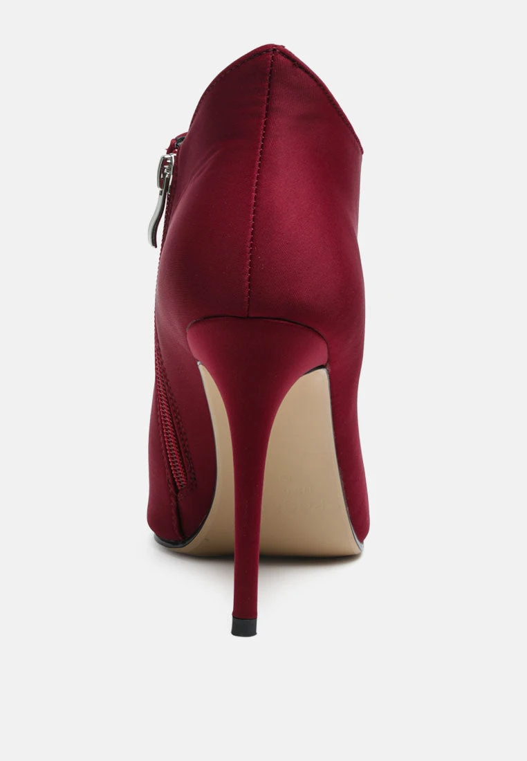 MELBA Pointed Toe Stiletto Boot In Burgundy 7 MELBA Pointed Toe Stiletto Boot In Burgundy - Image 5
