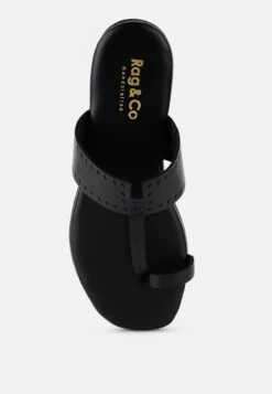 MILA Black Toe Ring Thong Slip Ons 14 MILA Black Toe Ring Thong Slip Ons -Her Shoe World MILABlackToeRingThongSlipOns RCSH4084 BLACK 1