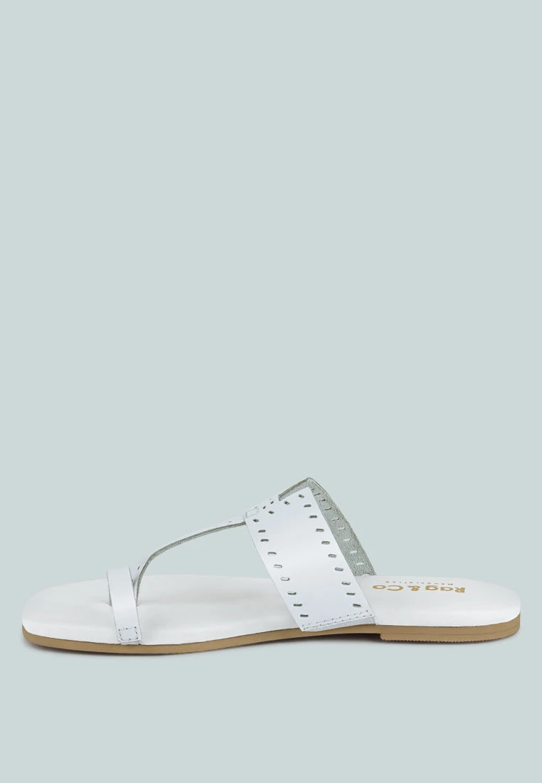 MILA White Toe Ring Thong Slip Ons 6 MILA White Toe Ring Thong Slip Ons - Image 4