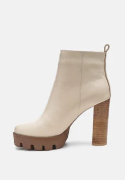 MISTRESS High Block Heeled Chunky Leather Boot In Beige 11 MISTRESS High Block Heeled Chunky Leather Boot In Beige -Her Shoe World MISTRESSHighBlockHeeledChunkyLeatherBootinBeige RCSH2535 BEIGE 2