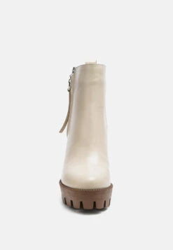 MISTRESS High Block Heeled Chunky Leather Boot In Beige 10 MISTRESS High Block Heeled Chunky Leather Boot In Beige -Her Shoe World MISTRESSHighBlockHeeledChunkyLeatherBootinBeige RCSH2535 BEIGE 4