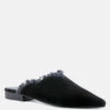 MOLLY Black Frayed Leather Mules 1 MOLLY Black Frayed Leather Mules -Her Shoe World MOLLYBlackFrayedLeatherMules RCSH1868 Black 2