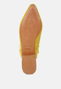 MOLLY Mustard Frayed Leather Mules -Her Shoe World MOLLYMustardFrayedLeatherMules RCSH1868 Mustard 13