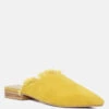 MOLLY Mustard Frayed Leather Mules -Her Shoe World MOLLYMustardFrayedLeatherMules RCSH1868 Mustard 2