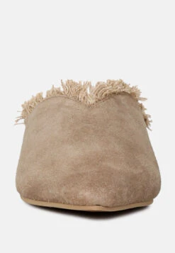 MOLLY Taupe Frayed Leather Mules 13 MOLLY Taupe Frayed Leather Mules -Her Shoe World MOLLYTaupeFrayedLeatherMules RCSH1868 Taupe 6