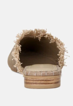 MOLLY Taupe Frayed Leather Mules 11 MOLLY Taupe Frayed Leather Mules -Her Shoe World MOLLYTaupeFrayedLeatherMules RCSH1868 Taupe 7