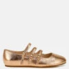 Macarina Triple Strap Mary Jane Ballerinas -Her Shoe World MacarinaTripleStrapMaryJaneSandals RCSH4804ROSEGOLD 8