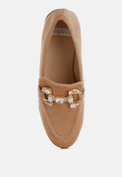 Maestro Diamante Embellished Horsebit Loafers 25 Maestro Diamante Embellished Horsebit Loafers -Her Shoe World MaestroDiamanteEmbellishedHorsebitLoafers RCSH4992BEIGE 2