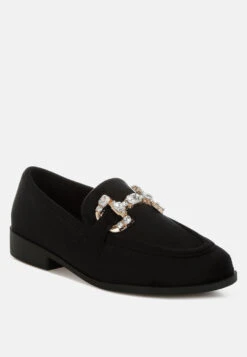 Maestro Diamante Embellished Horsebit Loafers 39 Maestro Diamante Embellished Horsebit Loafers -Her Shoe World Maestro Diamante Embellished Horsebit Loafers RCSH4992 BLACK 2