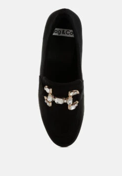 Maestro Diamante Embellished Horsebit Loafers 41 Maestro Diamante Embellished Horsebit Loafers -Her Shoe World Maestro Diamante Embellished Horsebit Loafers RCSH4992 BLACK 7