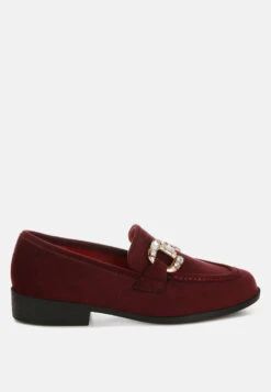 Maestro Diamante Embellished Horsebit Loafers 27 Maestro Diamante Embellished Horsebit Loafers -Her Shoe World Maestro Diamante Embellished Horsebit Loafers RCSH4992 BURGUNDY 5