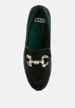 Maestro Diamante Embellished Horsebit Loafers 36 Maestro Diamante Embellished Horsebit Loafers -Her Shoe World Maestro Diamante Embellished Horsebit Loafers RCSH4992 GREEN 3