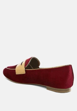 Malta Penny Strap Velvet Loafers -Her Shoe World MaltaPennyStrapVelvetLoafersRCSH5346BURGUNDY 1 ba53ea2c f648 46cc 90c0 77d941b346c8