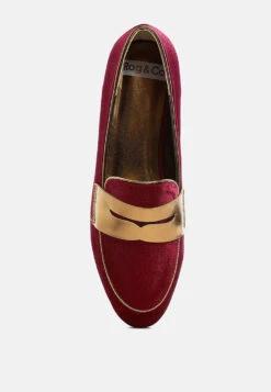 Malta Penny Strap Velvet Loafers -Her Shoe World MaltaPennyStrapVelvetLoafersRCSH5346BURGUNDY 6 282aedff 6260 489e a518 ca76f28d03e2