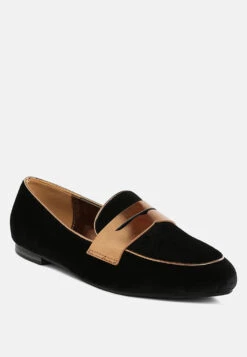 Malta Penny Strap Velvet Loafers -Her Shoe World Malta Penny Strap Velvet Loafers RCSH5346 BLACK 3 b53a0b09 87fb 43bb 91f9 4ba0b78289d5