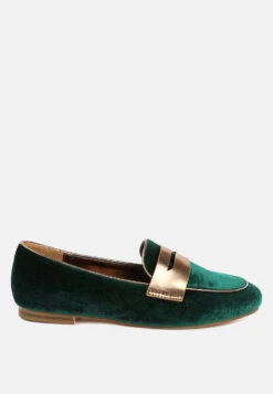 Malta Penny Strap Velvet Loafers -Her Shoe World Malta Penny Strap Velvet Loafers RCSH5346 GREEN 5 6dd5e835 2536 46fb 824a 4a6f6517f1f7
