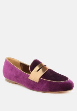 Malta Penny Strap Velvet Loafers -Her Shoe World Malta Penny Strap Velvet Loafers RCSH5346 PURPLE 10 56300d30 7597 414f 830b 00864d1737f0