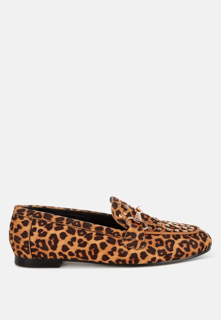 Meopa Horsebit & Studs Metallic Leopard Print Loafers 3 Meopa Horsebit & Studs Metallic Leopard Print Loafers