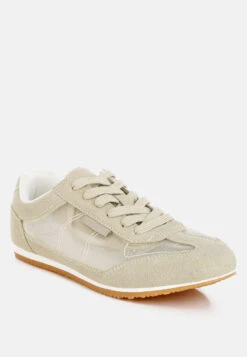 Milon Microfiber & Mesh Sneakers -Her Shoe World Milon Microfiber Mesh Sneakers RCSH5268 BEIGE 7 9609f186 9d3a 48ea 80fc ae5a6c35824a