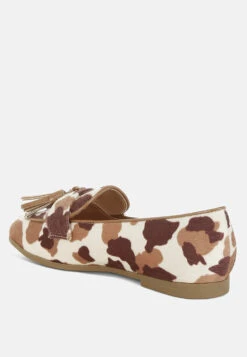 Moraug Faux Suede Tassels Loafers 9 Moraug Faux Suede Tassels Loafers -Her Shoe World MoraugFauxSuedeTasselsLoafersRCSH5581COWPRINT 9