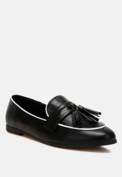 Mythos Dual Tone Tassel Loafers 10 Mythos Dual Tone Tassel Loafers -Her Shoe World Mythos Dual Tone Tassel Loafers RCSH5073 black 2