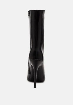 NAGINI Over Ankle Pointed Toe High Heeled Boot In Black 12 NAGINI Over Ankle Pointed Toe High Heeled Boot In Black -Her Shoe World NAGINIOverAnklePointedToeHighHeeledBoot RCSH2533 BLACK 2