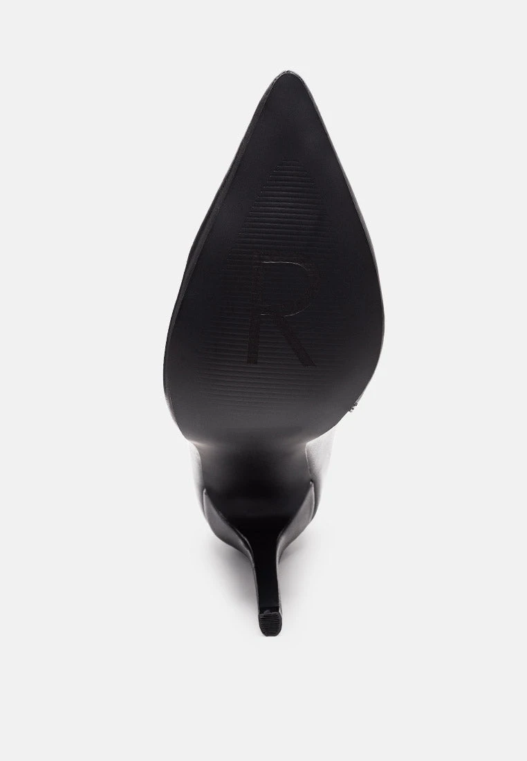 NAGINI Over Ankle Pointed Toe High Heeled Boot In Black 8 NAGINI Over Ankle Pointed Toe High Heeled Boot In Black - Image 6