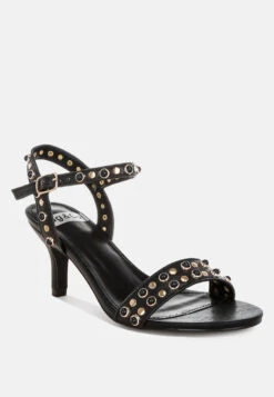 Nidara Studded Real Leather Kitten Heel Sandals -Her Shoe World NidaraStuddedRealLeatherKittenHeelSandalsRCSH5589 2 e1e74cdc 03d3 48e5 b441 d1c0b00ba586