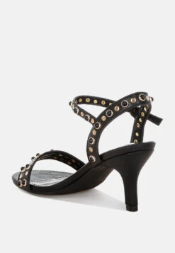 Nidara Studded Real Leather Kitten Heel Sandals -Her Shoe World NidaraStuddedRealLeatherKittenHeelSandalsRCSH5589 5 c90d1703 b1b6 4475 9b27 a02639775cb7
