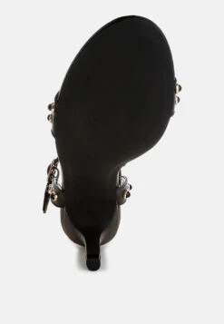 Nidara Studded Real Leather Kitten Heel Sandals -Her Shoe World NidaraStuddedRealLeatherKittenHeelSandalsRCSH5589 8 e724111e e74e 4def 83aa 868d2fb1eef4