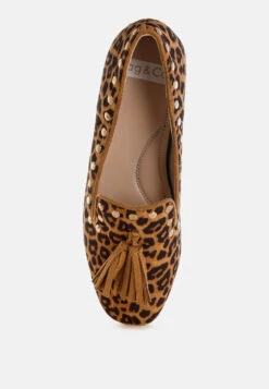 Niloha Studs & Tassels Detail Leopard Loafers 9 Niloha Studs & Tassels Detail Leopard Loafers -Her Shoe World Niloha Studs Tassels Detail Leopard Loafers RCSH5626 7