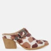 Nometa Faux Suede Buckle Detail Mules 1 Nometa Faux Suede Buckle Detail Mules -Her Shoe World NometaFauxSuedeBuckleDetailMulesRCSH5610COW PRINT 5