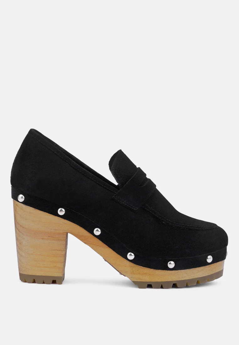 OSAGE Black Clogs Loafers In Fine Suede 4 OSAGE Black Clogs Loafers In Fine Suede - Image 2