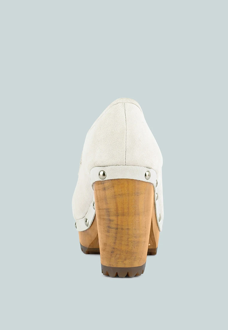 OSAGE White Clogs Loafers In Fine Suede 7 OSAGE White Clogs Loafers In Fine Suede - Image 5