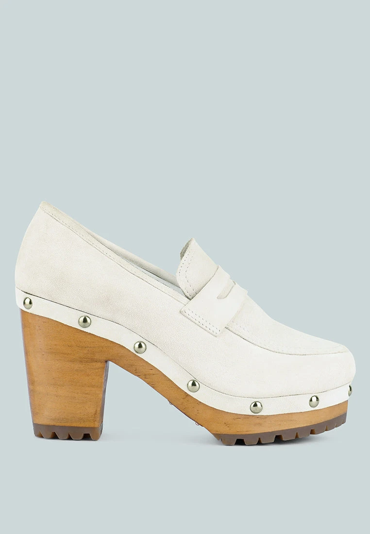 OSAGE White Clogs Loafers In Fine Suede 4 OSAGE White Clogs Loafers In Fine Suede - Image 2