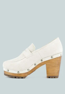 OSAGE White Clogs Loafers In Fine Suede 12 OSAGE White Clogs Loafers In Fine Suede -Her Shoe World OSAGEWhiteClogLoafersinFineSuede RCSH2959 WHITE1 7