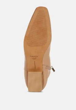 Obita Flared Heel Genuine Leather Boots 21 Obita Flared Heel Genuine Leather Boots -Her Shoe World ObitaFlaredHeelGenuineLeatherBootsRCSH5155BEIGE 6