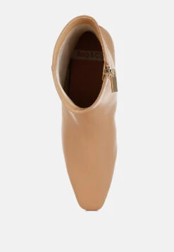 Obita Flared Heel Genuine Leather Boots 20 Obita Flared Heel Genuine Leather Boots -Her Shoe World ObitaFlaredHeelGenuineLeatherBootsRCSH5155BEIGE 7