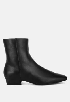 Obita Flared Heel Genuine Leather Boots 27 Obita Flared Heel Genuine Leather Boots -Her Shoe World Obita Flared Heel Genuine Leather Boots RCSH5155 BLACK 6
