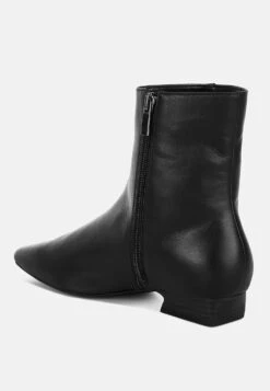 Obita Flared Heel Genuine Leather Boots 29 Obita Flared Heel Genuine Leather Boots -Her Shoe World Obita Flared Heel Genuine Leather Boots RCSH5155 BLACK 9