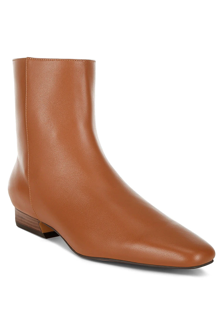 Obita Flared Heel Genuine Leather Boots 9 Obita Flared Heel Genuine Leather Boots - Image 7