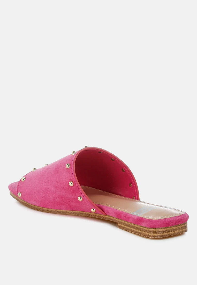 Odalia Soft Suede Leather Studded Flats 6 Odalia Soft Suede Leather Studded Flats - Image 4