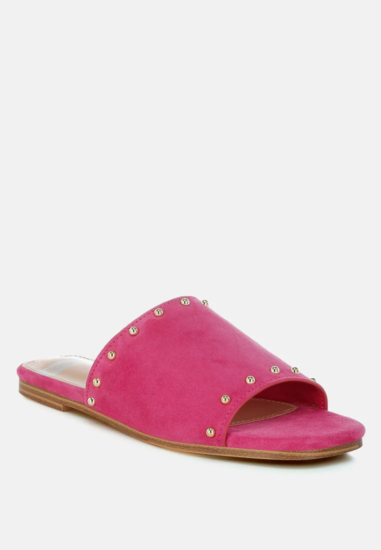 Odalia Soft Suede Leather Studded Flats 5 Odalia Soft Suede Leather Studded Flats - Image 3