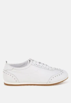 Odaya Studded Real Soft Leather Sneakers
