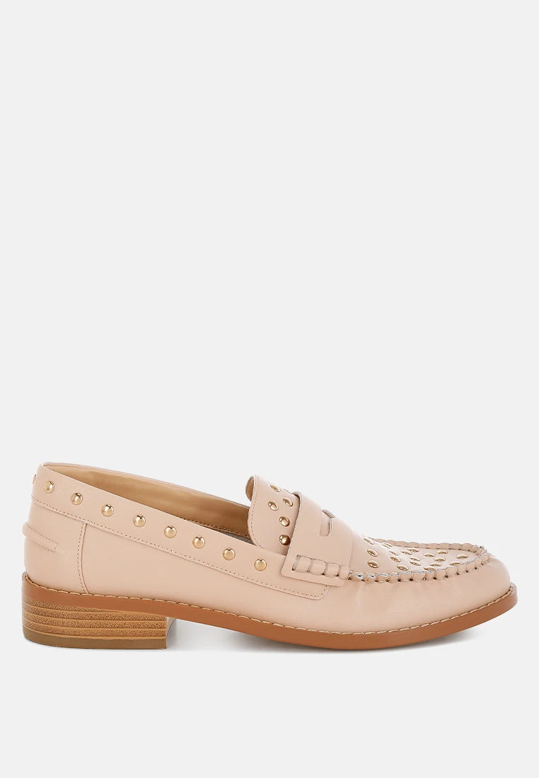 Oglavia Studs Embellished Leather Loafers 16 Oglavia Studs Embellished Leather Loafers - Image 14