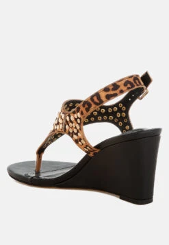 Oidah Leopard Print Studded Wedges -Her Shoe World OidahLeopardPrintStuddedWedgesRCSH5630 6
