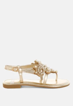 Opazie Metallic Pearl Embellished Flats